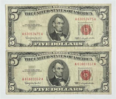 1963 $5 bill - The first series printed by the Federal Reserve was Series 1914. It contained a $5 bill with Abraham Lincoln, a $10 bill with Andrew Jackson, a $20 bill with Grover Cleveland, a $50 bill with Ulysses Grant, and a $100 bill with Benjamin Franklin all of which were large-size notes . 